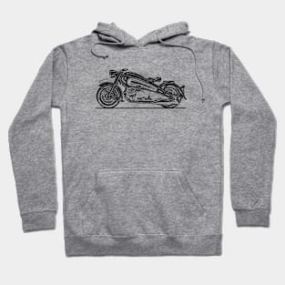 R7 Nostalgia Bike Sketch Art Hoodie